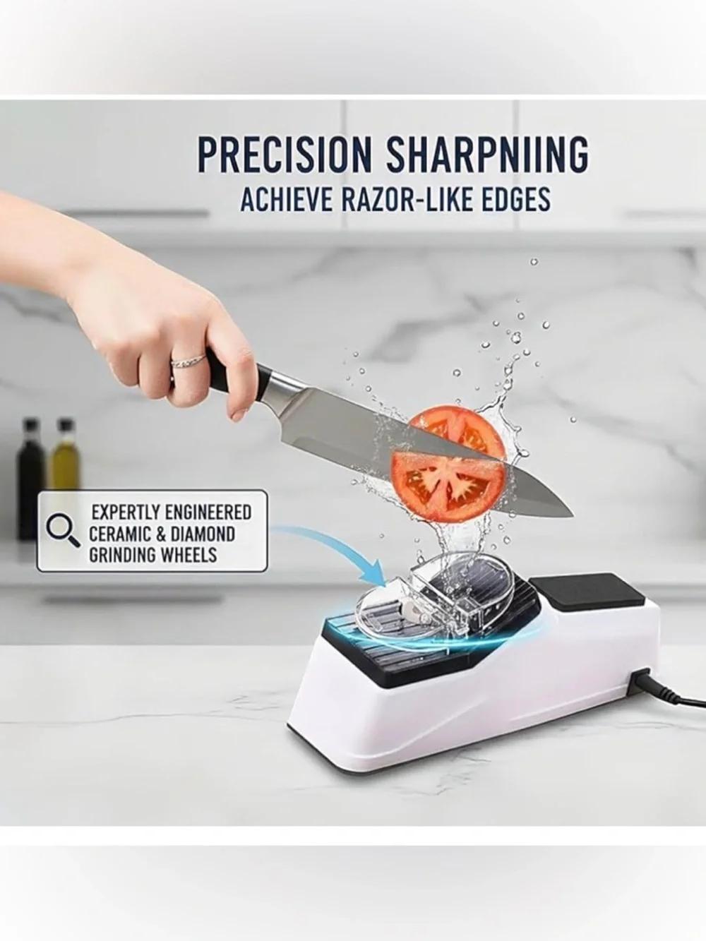 MOPAI Electric Knife Grinder - White and Black NWT